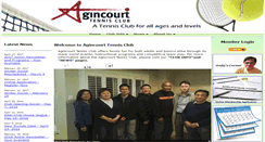 Desktop Screenshot of agincourttennisclub.ca